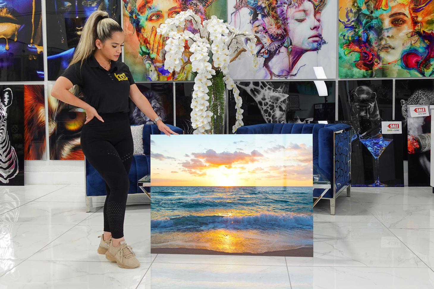 Acrylic design with a relaxing beach.