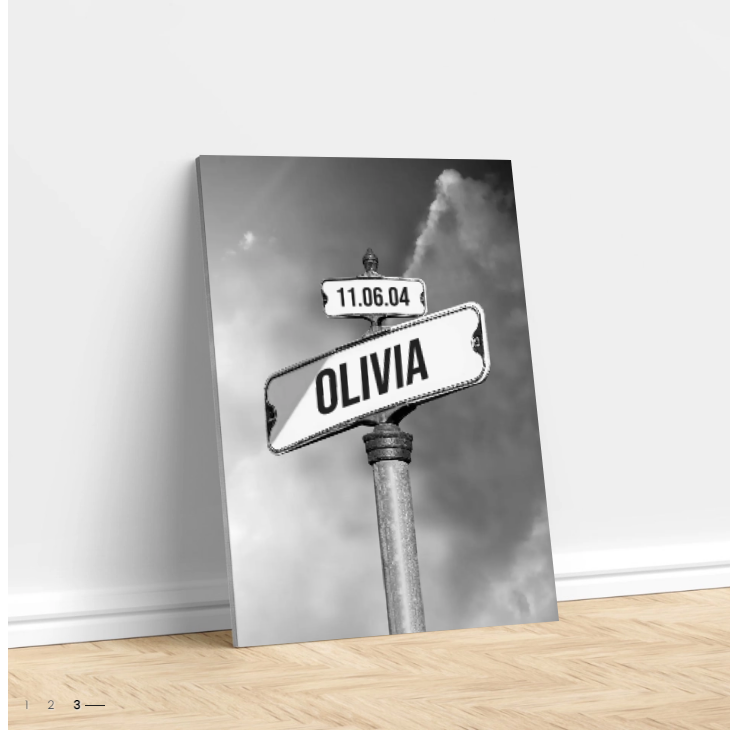 Vintage street sign with children's date of birth